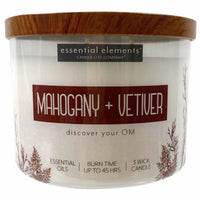 Essential Elements 3-Wick Jar Candle, Mahogany & Vetiver, 14.75-oz.