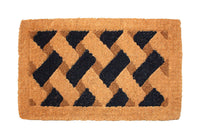 J & M Home Fashions 30 in. L X 18 in. W Tan/Black Coir Door Mat