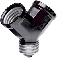 Single to Twin Lampholder Adapter, Black