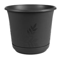 Bloem Freesia 11.01 in. H Plastic Flower Pot Black