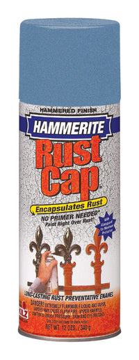 Hammerite Rust Cap Hammered Light Blue Enamel Spray Paint 12 oz. (Pack of 6)