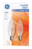 GE 40 watts CA10 Decorative Incandescent Bulb E12 (Candelabra) Soft White 2 pk