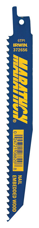 Irwin 6 in. Bi-Metal Reciprocating Saw Blade 6 TPI 1 pk