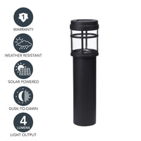 Sterno Home Solar Powered LED Bollard Light 1 pk