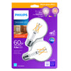 Philips G25 E26 (Medium) LED Bulb Soft White 60 Watt Equivalence 2 pk