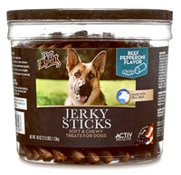 Dog Treats, Beef & Pepperoni Jerky Sticks, 40-oz. Tub