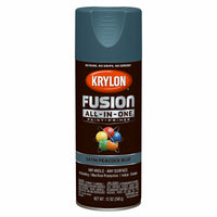 Krylon Fusion All-In-One Satin Peacock Blue Paint + Primer Spray Paint 12 oz. (Pack of 6)