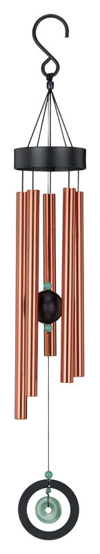 Regal Art & Gift Black Metal 32 in. Healing Stone Wind Chime