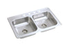 33 x 22 x 6-Inch Stainless-Steel Double-Compartment Kitchen Sink