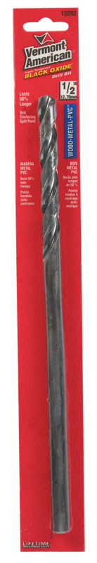 Vermont American 13282 1/2" X 12" High Speed Steel Extension Length Drill Bit