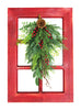 Celebrations  Home  18 in. L Decorated Christmas Swag On Window Frame (Pack of 3)