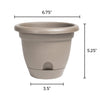 Bloem Lucca Pebble Stone Plastic Self-Watering Planter 6 in.