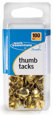 Work Essentials S7071752 Gold Thumb Tacks