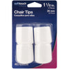 Softtouch Rubber Leg Tip White Round 1-1/8 in. W X 1-1/8 in. L 4 pk