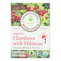 Traditional Medicinals Organic Heart Tea - Hawthorn with Hibiscus - Case of 6 - 16 Bags