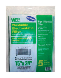 Web 15 in. W x 24 in. H x 1 in. D Polyester 8 MERV Pleated Air Conditioner Filter (Pack of 10)