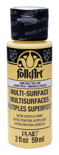 Plaid FolkArt Satin Pale Yellow Hobby Paint 2 oz. (Pack of 3)