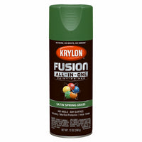 Krylon Fusion All-In-One Satin Spring Grass Paint + Primer Spray Paint 12 oz. (Pack of 6)