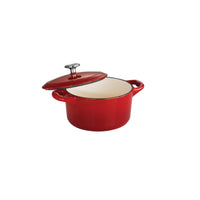 24 oz Enameled Cast-Iron Series 1000 Covered Mini Cocotte - Gradated Red