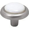 Hickory Hardware P710-SNW 1-1/4" Round Satin Nickel/White Eclipse Cabinet Knob