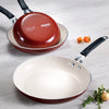 10 in Simple Cooking Ceramic Fry Pan - Spice Red