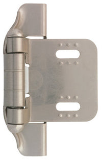 Cabinet Overlay Hinge, Semi-Wrap, Satin Nickel, 1/4-In.