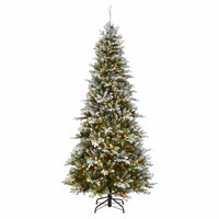 Feel Real Artificial Pre-Lit Christmas Tree, Snowy Morgan Spruce, 700 Dual LED Lights, 7-1/2-Ft.