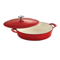 Tramontina USA Gradated Red & Off-White Enameled Cast-Iron Series 1000 Covered Braiser 4 qt.