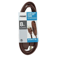 Prime Indoor 8 ft. L Brown Extension Cord 16/3 SPT-2