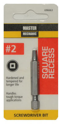 #2 Square Recess Screwdriver Bit, 2-In. (Pack of 6)