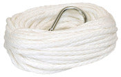 Lehigh Group P8024U0075BG 3/8" X 75' White Poly Anchor Line With Hook