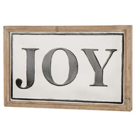 Celebrations Framed Joy Sign Christmas Wall Art White Wood 1 pk (Pack of 4)