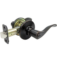 Reversible Bergamo Wave Lever Privacy Lockset, Aged Bronze