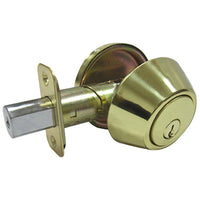 Single-Cylinder Deadbolt, Polished Brass