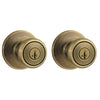 Kwikset Tylo Antique Brass Entry Knobs 1-3/4 in.