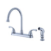 Ultra Faucets Two Handle Chrome Kitchen Faucet Side Sprayer Included