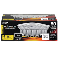 Feit Electric acre Enhance MR16 GU10 LED Bulb Bright White 50 Watt Equivalence 6 pk