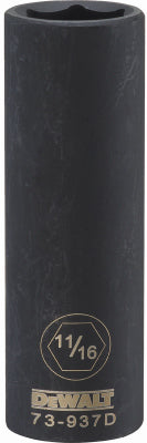 SAE Deep Impact Socket, 6-Point, Black Oxide, 1/2-In. Drive, 11/16-In