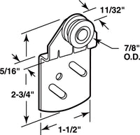 Prime-Line  7/8 in. Dia. x 1/3 in. L Mill  Nylon/Steel  Wardrobe Door Roller Assembly  2 pk