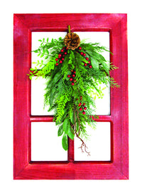 Celebrations  Home  18 in. L Decorated Christmas Swag On Window Frame (Pack of 3)