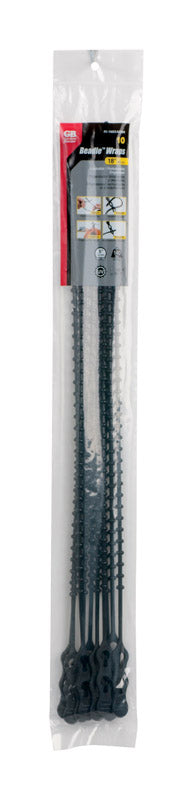 Gardner Bender 18 in. L Black Beaded Cable Tie 10 pk