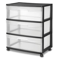 Sterilite 5 cu ft Black Drawer Organizer 24 in. H X 21.88 in. W X 15.25 in. D Stackable