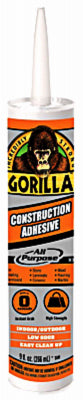 Gorilla All Purpose Construction Adhesive 9 oz. (Pack of 12)