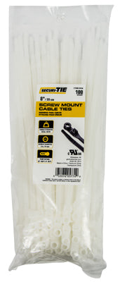 Screw Mount Cable Tie, 8-In., 100-Pk.