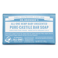 Dr. Bronner Organic Unscented Scent Pure-Castile Baby Bar Soap 5 oz (Pack of 12).