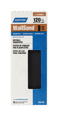 Norton  WallSand  11-1/4 in. L x 4-3/16 in. W 120 Grit Silicon Carbide  Sanding Sheet  25 pk