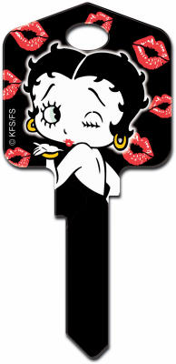 Painted Key Blank, Betty Boop & Kisses (Pack of 5)