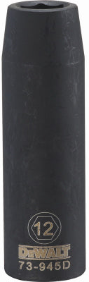 Metric Deep Impact Socket, 6-Point, Black Oxide, 1/2-In. Drive, 12mm