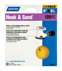 Norton Hook & Sand 6 in. Aluminum Oxide Hook and Loop Sanding Disc 120 Grit Medium 25 pk