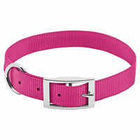 Dog Collar, Adjustable, Pink Nylon, Quadlock Buckle, 1 x 18 to 22-In. (Pack of 3)